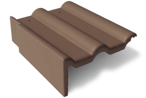 Боковая цементно-песчаная черепица Braas Франкфуртская левая, темно-коричневый