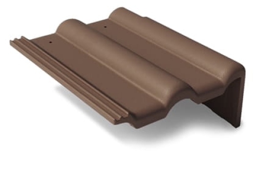 Боковая цементно-песчаная черепица Braas Франкфуртская правая, темно-коричневый