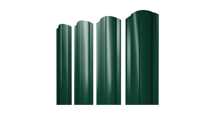 Штакетник Круглый фигурный 0,45 Drap RAL 6005 зеленый мох