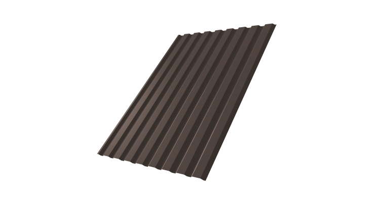 Профнастил С20А 0,5 PurLite Мatt RR 32 темно-коричневый