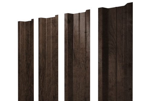 Штакетник П-образный В с прямым резом 0,45 Print Elite Antique Wood TwinColor