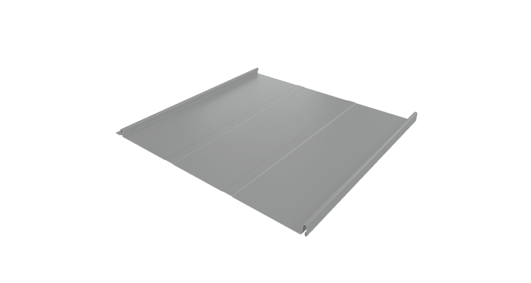 Фальц двойной стоячий Line Grand Line 0,5 Satin с пленкой на замках RAL 9006 бело-алюминиевый