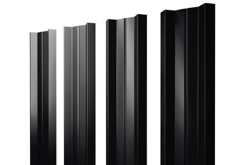 Штакетник М-образный A с прямым резом 0.45 PE RAL 9005 черный