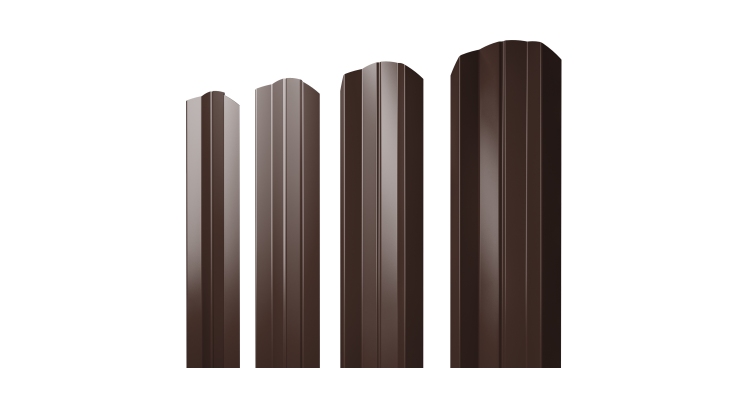 Штакетник М-образный А фигурный 0,45 Drap TwinColor RAL 8017 шоколад