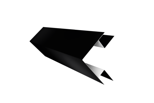 Планка угла внешнего сложного Экобрус Grand Line 0,5 Satin Matt RAL 9005 черный (2м)