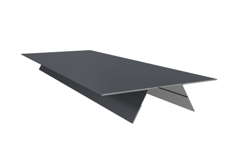 Планка стыковочная составная верхняя 0,5 Satin с пленкой RAL 7024 мокрый асфальт (2м)