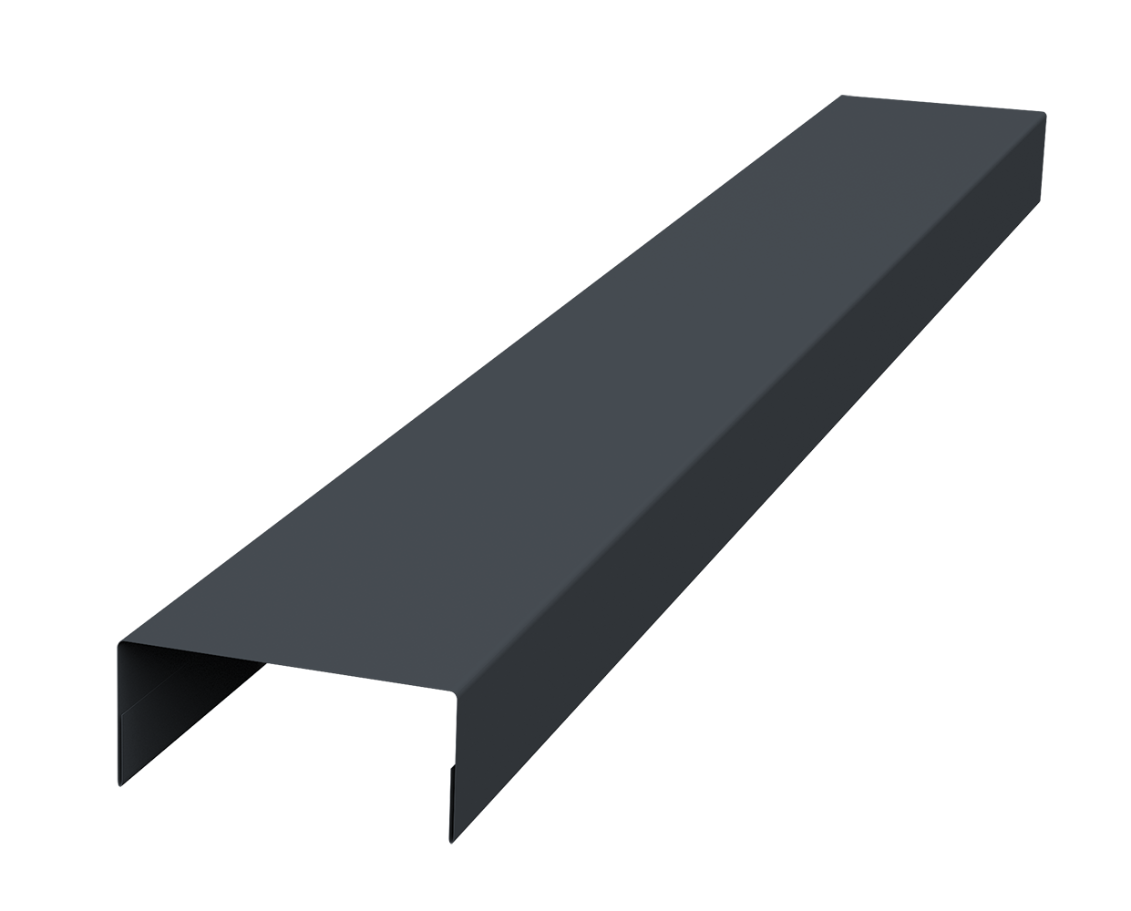 Ламель лицевая 125 забора жалюзи Texas стартовая/финишная для калиток и ворот 0.5 Satin Matt TX RAL 7024 мокрый асфальт