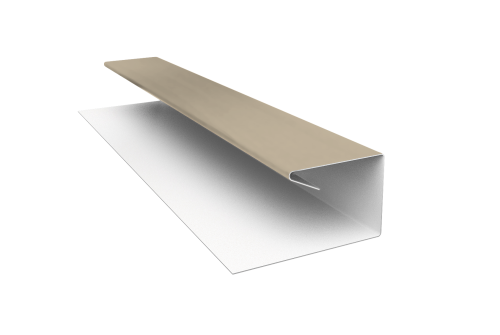 Планка П-образная завершающая сложная (КД) 0,45 PE с пленкой RAL 1015 светлая слоновая кость (3м)