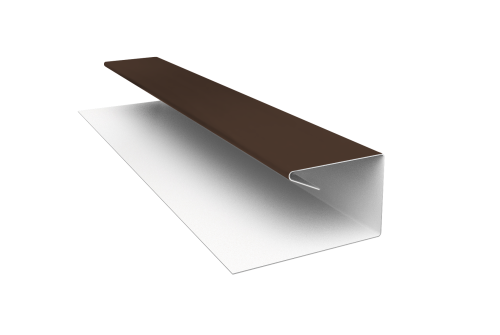 Планка П-образная завершающая сложная (КД) 0,5 Satin с пленкой RAL 8017 шоколад (3м)