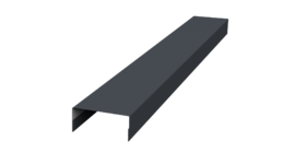 Ламель лицевая 125 забора жалюзи Texas стартовая/финишная для калиток и ворот 0.5 Velur X с пленкой RAL 7024 мокрый асфальт