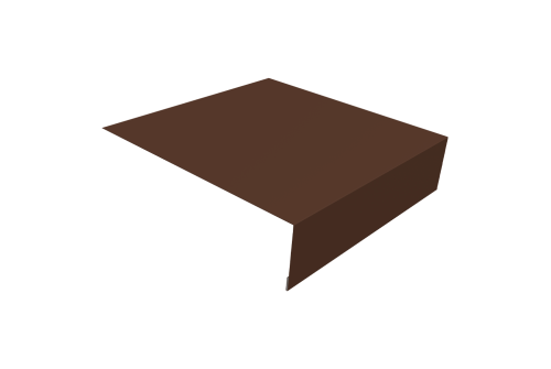 Планка околооконная простая 200х50 0,5 Satin с пленкой RAL 8017 шоколад (3м)