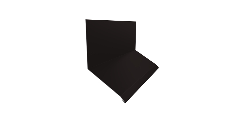 Планка примыкание верхнее к стене фальц Grand Line 150х130х20 0,5 Drap RAL 9005 черный (2м)