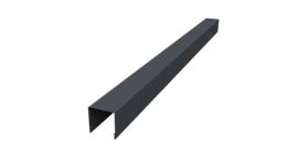 Планка вертикальная лицевая для забора жалюзи Palermo 0,45 PE-Double RAL 7024 мокрый асфальт (3м)